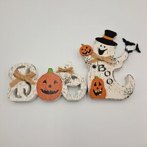 Wood Farmhouse Halloween Boo 👻 Ghost and Pumpkin 🎃 Decor
